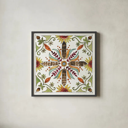 Festive Foliage VIII by Anne Tavoletti. Shown in a sleek black glass frame for a contemporary gallery look. Available as an archival giclee rolled canvas, fine art paper, or poster print. SKU 35037a.