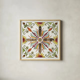 Festive Foliage VIII by Anne Tavoletti. Shown in a natural wood glass frame for a timeless modern aesthetic. Available as an archival giclee rolled canvas, fine art paper, or poster print. SKU 35037a.