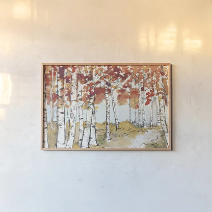 Festive Foliage X by Anne Tavoletti. shown as a paper print in a natural frame. Available as a archival giclee rolled canvas, fine art paper, or poster print. SKU 35039i.