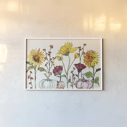 Festive Foliage XII by Anne Tavoletti. shown as a paper print in a white frame. Available as a archival giclee rolled canvas, fine art paper, or poster print. SKU 35874i.