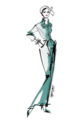 Fifties Fashion III v2 Green by Anne Tavoletti. SKU 69124h. Archival Giclee Fine art print for wall decor.