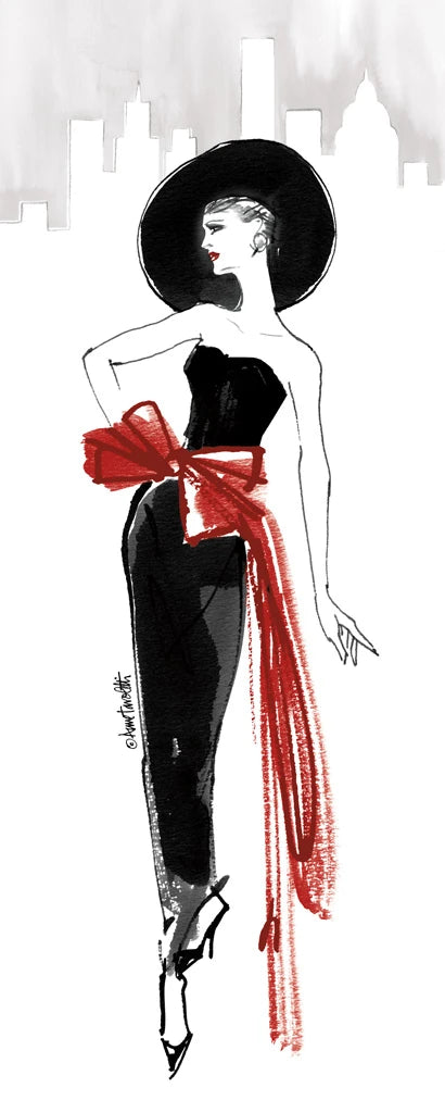 Fifties Fashion IV Red Scarf by Anne Tavoletti