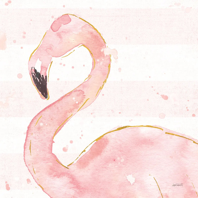 Flamingo Fever III Light No Words by Anne Tavoletti. SKU 63193a. Archival Giclee Fine art print for wall decor.