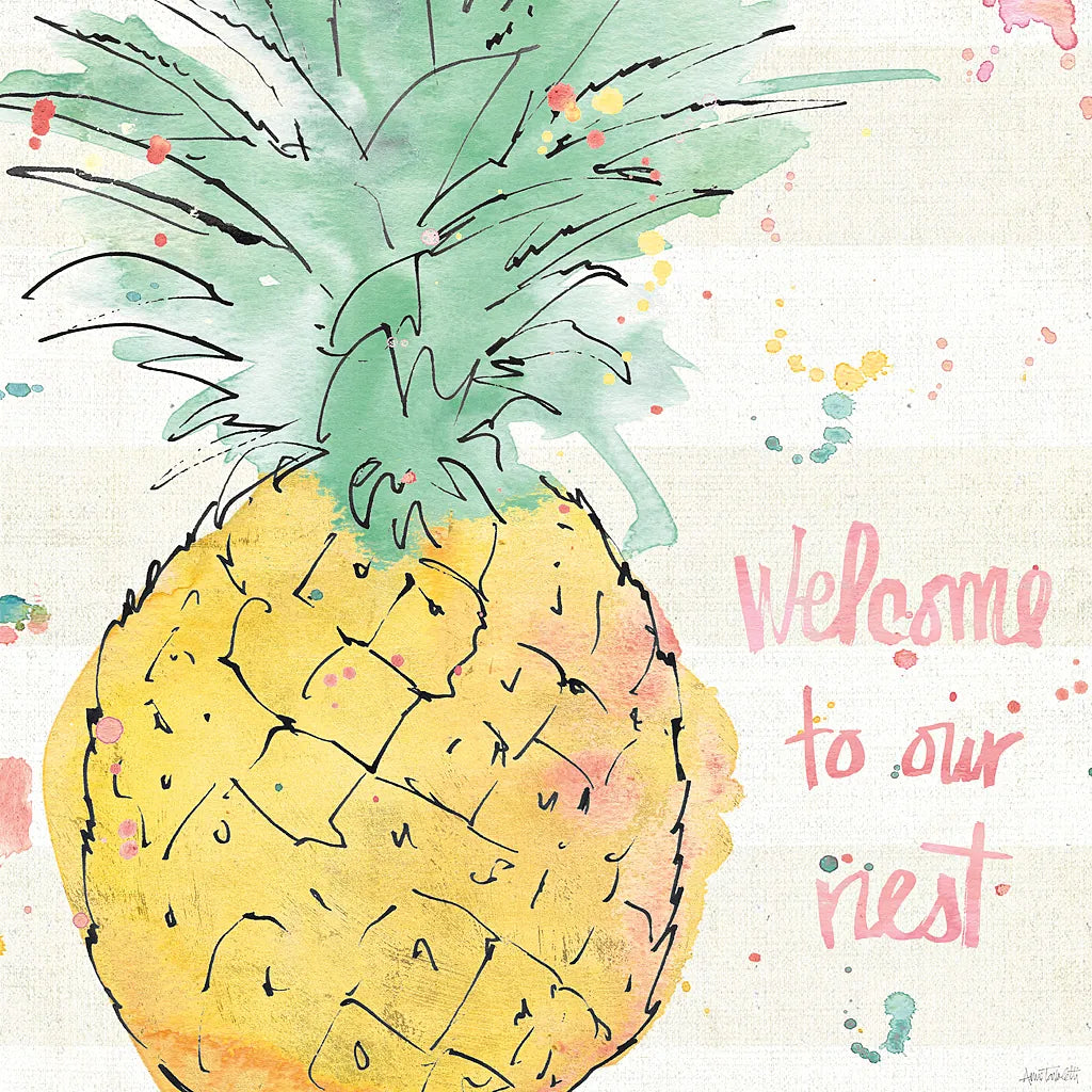 Flamingo Fever VI by Anne Tavoletti. SKU 21111a. Archival Giclee Fine art print for wall decor.