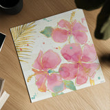 Flamingo Fever VII by Anne Tavoletti. Shown as a detailed flat fine art print, highlighting archival giclee quality. Available as an archival giclee rolled canvas, fine art paper, or poster print. SKU 21112a.