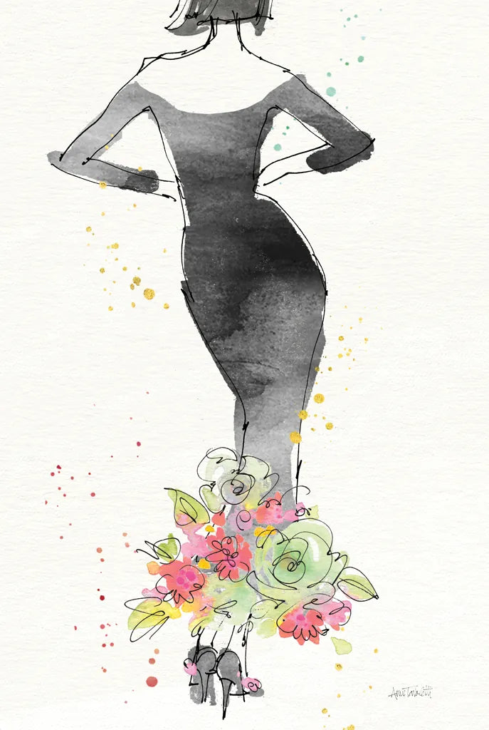 Floral Fashion I v2 by Anne Tavoletti. SKU 35863h. Archival Giclee Fine art print for wall decor.