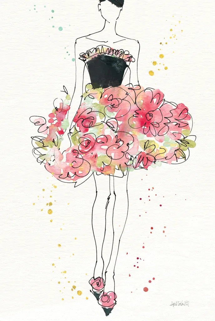 Floral Fashion II v2 by Anne Tavoletti. SKU 35864h. Archival Giclee Fine art print for wall decor.