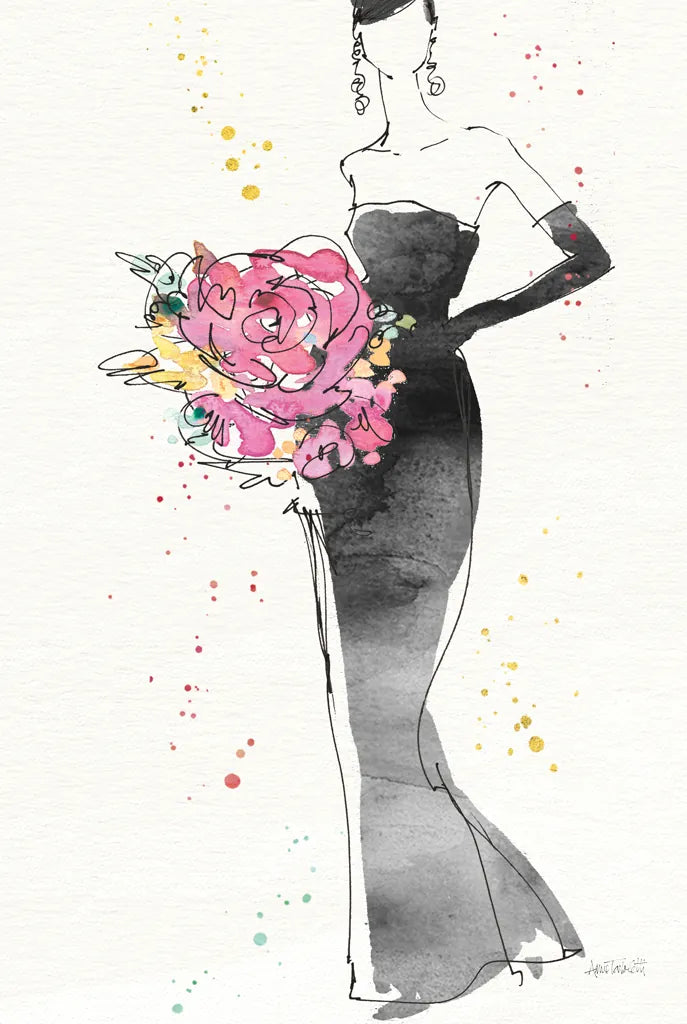 Floral Fashion III v2 by Anne Tavoletti. SKU 35865h. Archival Giclee Fine art print for wall decor.