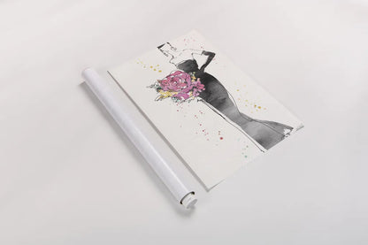 Floral Fashion III v2 by Anne Tavoletti. shown as a rolled paper print. Available as archival giclee rolled canvas, fine art paper, or poster print. SKU 35865h.