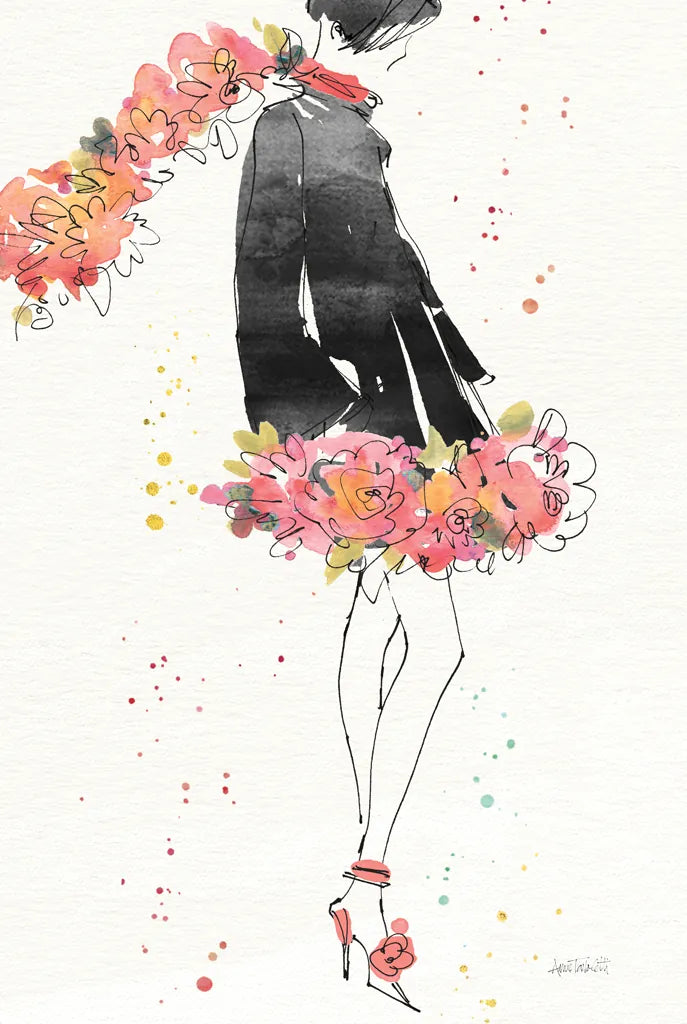 Floral Fashion IV v2 by Anne Tavoletti. SKU 35866h. Archival Giclee Fine art print for wall decor.