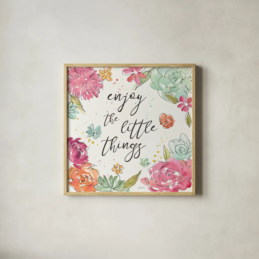 Floral Fashion V by Anne Tavoletti. Shown in a natural wood glass frame for a timeless modern aesthetic. Available as an archival giclee rolled canvas, fine art paper, or poster print. SKU 29912a.