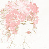 Floral Figures I Pink Gold Sq by Anne Tavoletti. SKU 68993a. Archival Giclee Fine art print for wall decor.