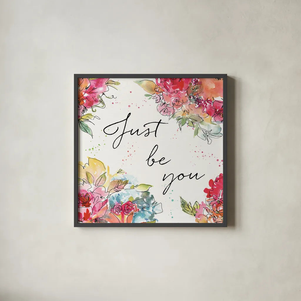 Floral Figures IX by Anne Tavoletti. Shown in a sleek black glass frame for a contemporary gallery look. Available as an archival giclee rolled canvas, fine art paper, or poster print. SKU 54635a.