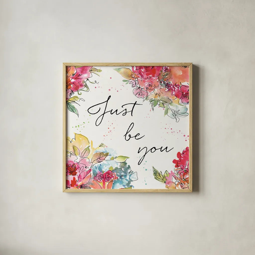 Floral Figures IX by Anne Tavoletti. Shown in a natural wood glass frame for a timeless modern aesthetic. Available as an archival giclee rolled canvas, fine art paper, or poster print. SKU 54635a.