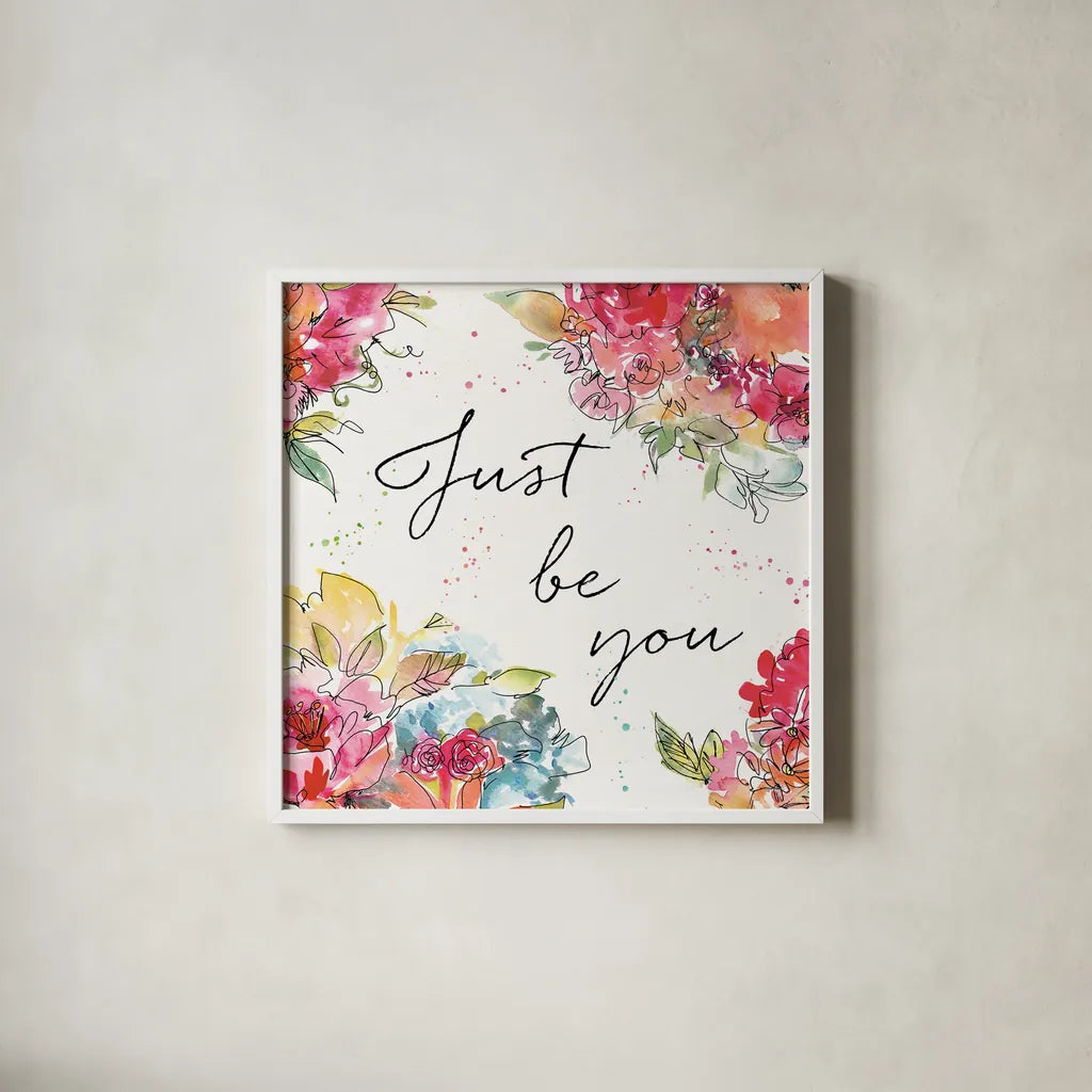 Floral Figures IX by Anne Tavoletti. Shown in a crisp white glass frame for a clean and minimalist style. Available as an archival giclee rolled canvas, fine art paper, or poster print. SKU 54635a.