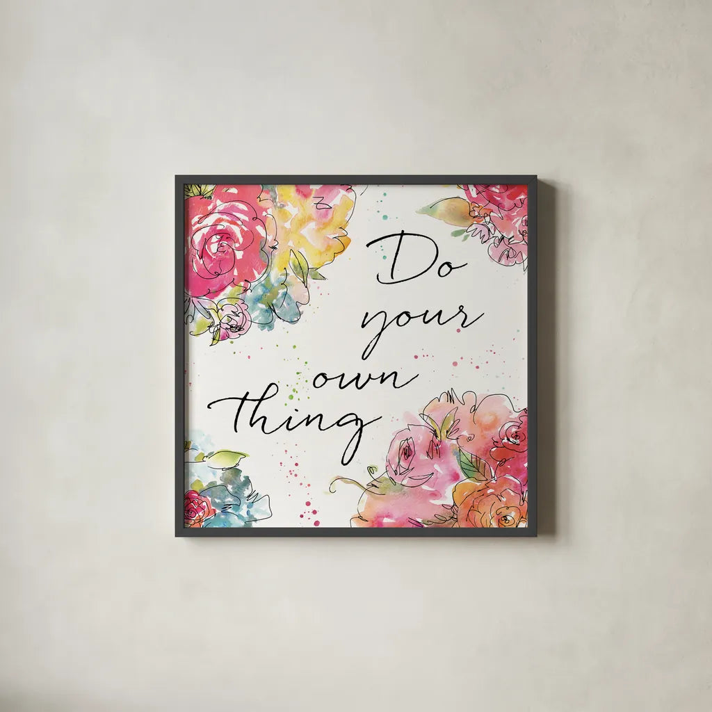 Floral Figures X by Anne Tavoletti. Shown in a sleek black glass frame for a contemporary gallery look. Available as an archival giclee rolled canvas, fine art paper, or poster print. SKU 54636a.