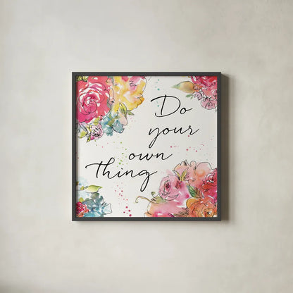 Floral Figures X by Anne Tavoletti. Shown in a sleek black glass frame for a contemporary gallery look. Available as an archival giclee rolled canvas, fine art paper, or poster print. SKU 54636a.