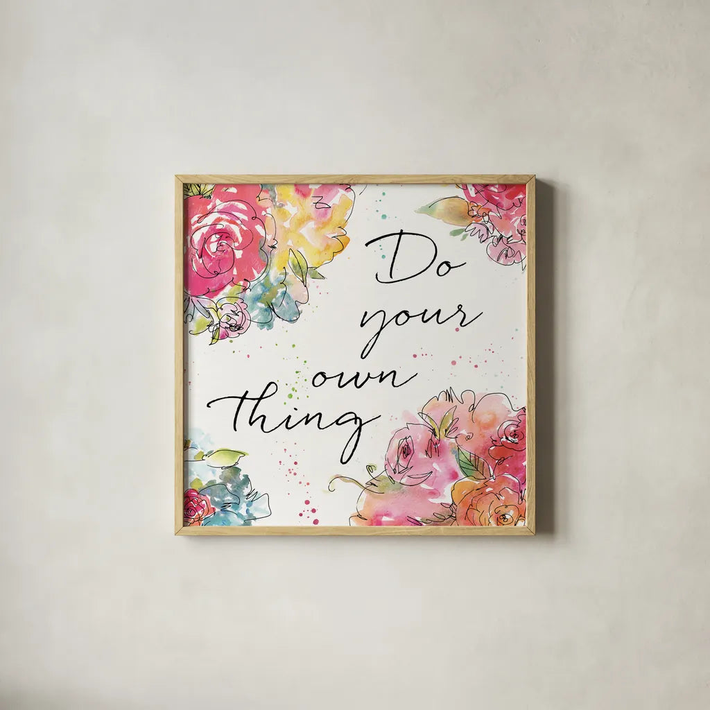 Floral Figures X by Anne Tavoletti. Shown in a natural wood glass frame for a timeless modern aesthetic. Available as an archival giclee rolled canvas, fine art paper, or poster print. SKU 54636a.