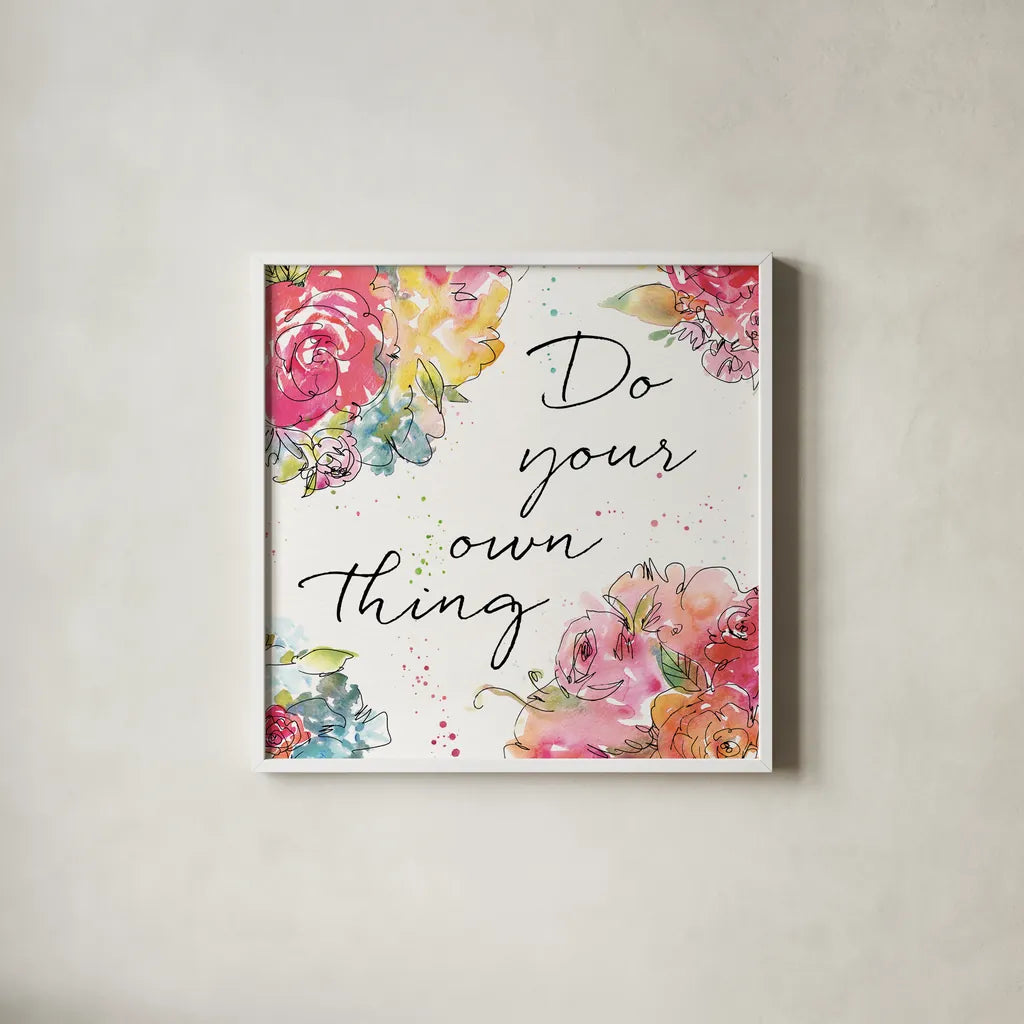 Floral Figures X by Anne Tavoletti. Shown in a crisp white glass frame for a clean and minimalist style. Available as an archival giclee rolled canvas, fine art paper, or poster print. SKU 54636a.