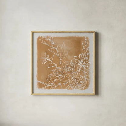 Flower Bundle by Anne Tavoletti. Shown in a natural wood glass frame for a timeless modern aesthetic. Available as an archival giclee rolled canvas, fine art paper, or poster print. SKU 97377a.