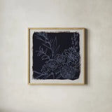 Flower Bundle Dark by Anne Tavoletti. Shown in a natural wood glass frame for a timeless modern aesthetic. Available as an archival giclee rolled canvas, fine art paper, or poster print. SKU 97378a.