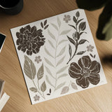 Flower Feast I Brown by Anne Tavoletti. Shown as a detailed flat fine art print, highlighting archival giclee quality. Available as an archival giclee rolled canvas, fine art paper, or poster print. SKU 99322a.