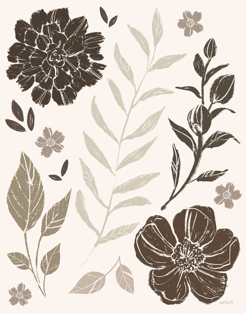 Flower Feast I Brown v2 by Anne Tavoletti