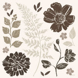 Flower Feast II Brown by Anne Tavoletti. SKU 99323a. Archival Giclee Fine art print for wall decor.