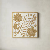 Flower Fest I Mono by Anne Tavoletti. Shown in a natural wood glass frame for a timeless modern aesthetic. Available as an archival giclee rolled canvas, fine art paper, or poster print. SKU 98433a.