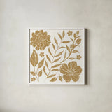 Flower Fest I Mono by Anne Tavoletti. Shown in a crisp white glass frame for a clean and minimalist style. Available as an archival giclee rolled canvas, fine art paper, or poster print. SKU 98433a.