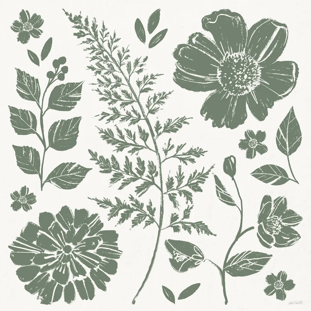 Flower Fest II Mono by Anne Tavoletti. SKU 98435a. Archival Giclee Fine art print for wall decor.