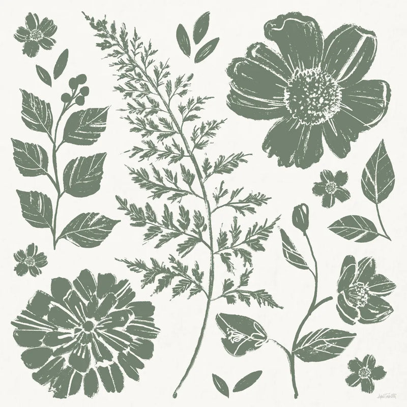 Flower Fest II Mono by Anne Tavoletti. SKU 98435a. Archival Giclee Fine art print for wall decor.
