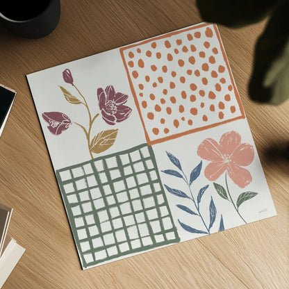 Flower Fest VI by Anne Tavoletti. Shown as a detailed flat fine art print, highlighting archival giclee quality. Available as an archival giclee rolled canvas, fine art paper, or poster print. SKU 98439a.