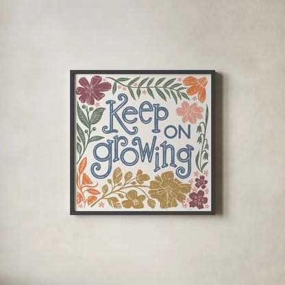 Flower Fest VII by Anne Tavoletti. Shown in a sleek black glass frame for a contemporary gallery look. Available as an archival giclee rolled canvas, fine art paper, or poster print. SKU 98440a.