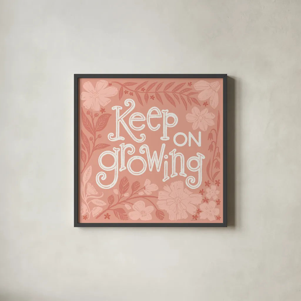 Flower Fest VII Mono by Anne Tavoletti. Shown in a sleek black glass frame for a contemporary gallery look. Available as an archival giclee rolled canvas, fine art paper, or poster print. SKU 98441a.