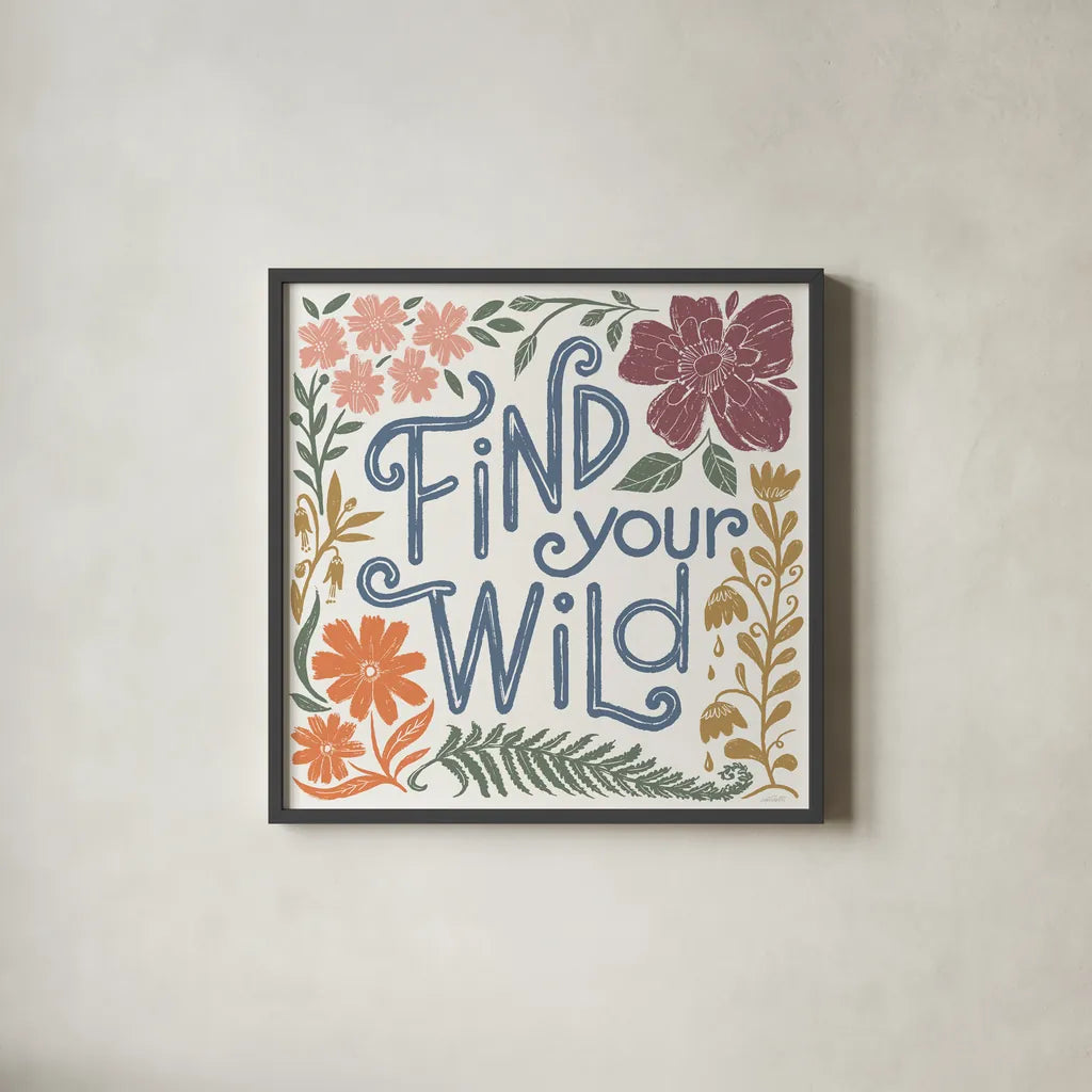 Flower Fest VIII by Anne Tavoletti. Shown in a sleek black glass frame for a contemporary gallery look. Available as an archival giclee rolled canvas, fine art paper, or poster print. SKU 98442a.