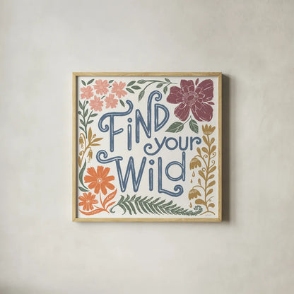 Flower Fest VIII by Anne Tavoletti. Shown in a natural wood glass frame for a timeless modern aesthetic. Available as an archival giclee rolled canvas, fine art paper, or poster print. SKU 98442a.