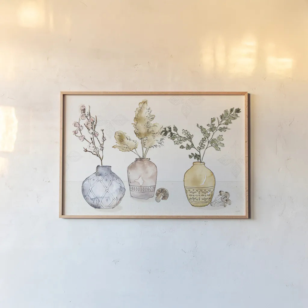 Fresh Farmhouse I by Anne Tavoletti. shown as a paper print in a natural frame. Available as a archival giclee rolled canvas, fine art paper, or poster print. SKU 77567i.