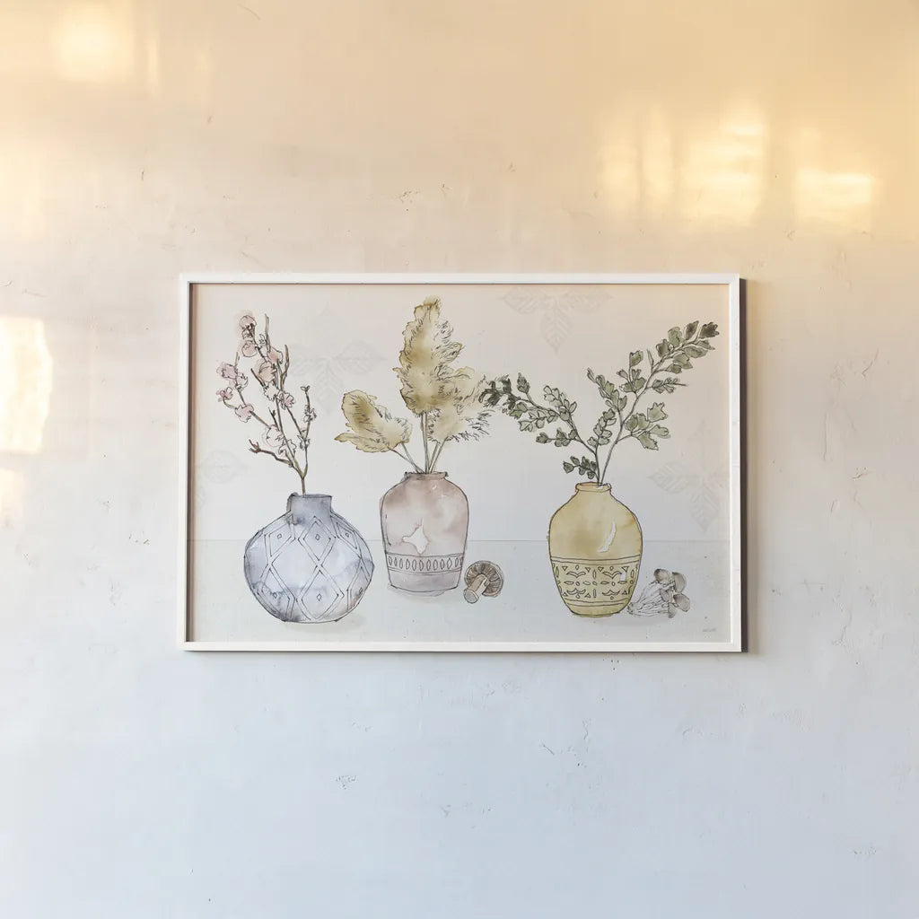 Fresh Farmhouse I by Anne Tavoletti. shown as a paper print in a white frame. Available as a archival giclee rolled canvas, fine art paper, or poster print. SKU 77567i.