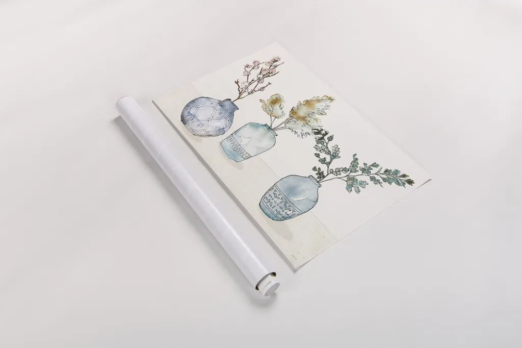 Fresh Farmhouse I Blue by Anne Tavoletti. shown as a rolled paper print. Available as archival giclee rolled canvas, fine art paper, or poster print. SKU 77930i.