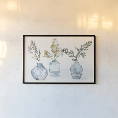 Fresh Farmhouse I Blue by Anne Tavoletti. shown as a paper print in a black flame. Available as a archival giclee rolled canvas, fine art paper, or poster print. SKU 77930i.