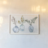 Fresh Farmhouse I Blue by Anne Tavoletti. shown as a paper print in a white frame. Available as a archival giclee rolled canvas, fine art paper, or poster print. SKU 77930i.