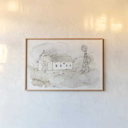 Fresh Farmhouse VIII by Anne Tavoletti. shown as a paper print in a natural frame. Available as a archival giclee rolled canvas, fine art paper, or poster print. SKU 77574i.