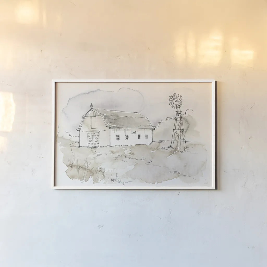 Fresh Farmhouse VIII by Anne Tavoletti. shown as a paper print in a white frame. Available as a archival giclee rolled canvas, fine art paper, or poster print. SKU 77574i.