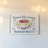 Fruit Stand I by Anne Tavoletti. shown as a paper print in a white frame. Available as a archival giclee rolled canvas, fine art paper, or poster print. SKU 53343i.