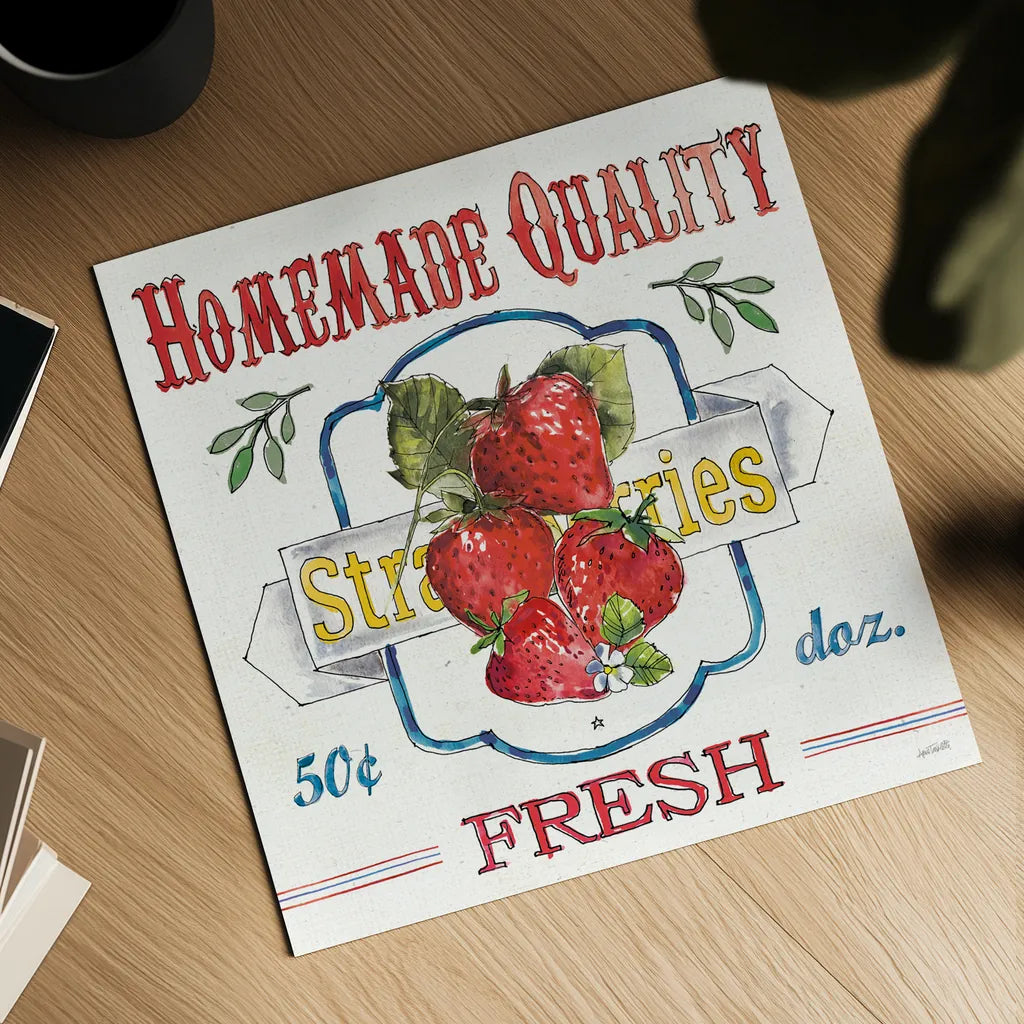 Fruit Stand V by Anne Tavoletti. Shown as a detailed flat fine art print, highlighting archival giclee quality. Available as an archival giclee rolled canvas, fine art paper, or poster print. SKU 53347a.