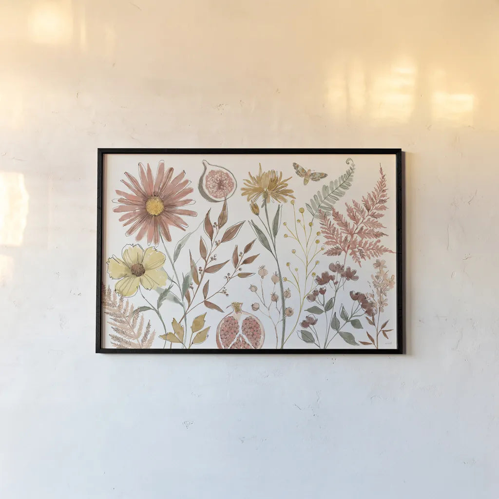 Full Bloom I by Anne Tavoletti. shown as a paper print in a black flame. Available as a archival giclee rolled canvas, fine art paper, or poster print. SKU 90006i.