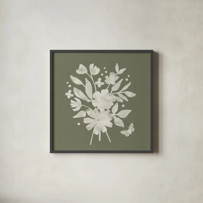 Full Bloom IX by Anne Tavoletti. Shown in a sleek black glass frame for a contemporary gallery look. Available as an archival giclee rolled canvas, fine art paper, or poster print. SKU 90014a.