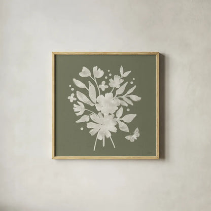 Full Bloom IX by Anne Tavoletti. Shown in a natural wood glass frame for a timeless modern aesthetic. Available as an archival giclee rolled canvas, fine art paper, or poster print. SKU 90014a.