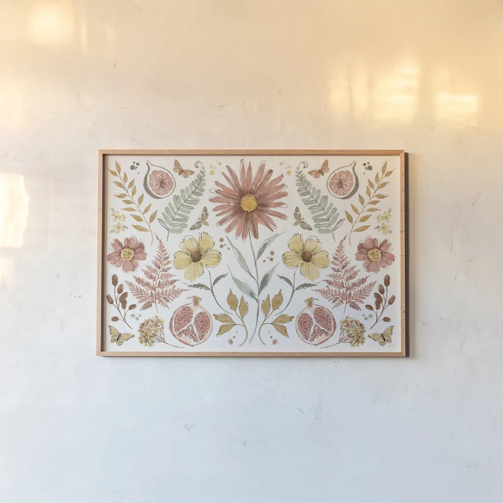 Full Bloom VIII by Anne Tavoletti. shown as a paper print in a natural frame. Available as a archival giclee rolled canvas, fine art paper, or poster print. SKU 90013i.
